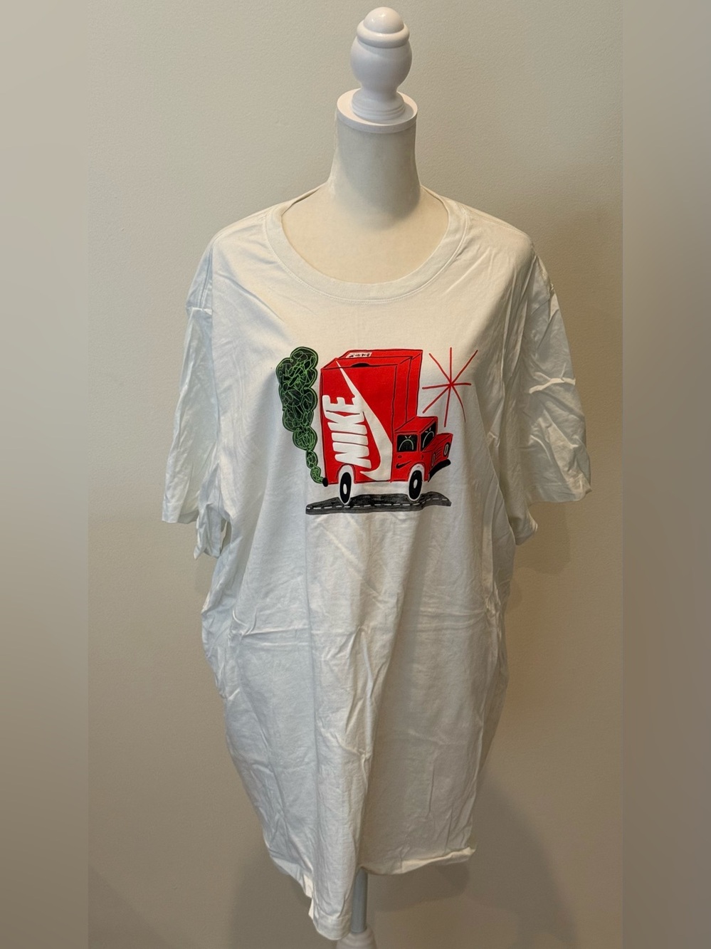 Nike White Tee with Nike Shoebox Truck Graphic